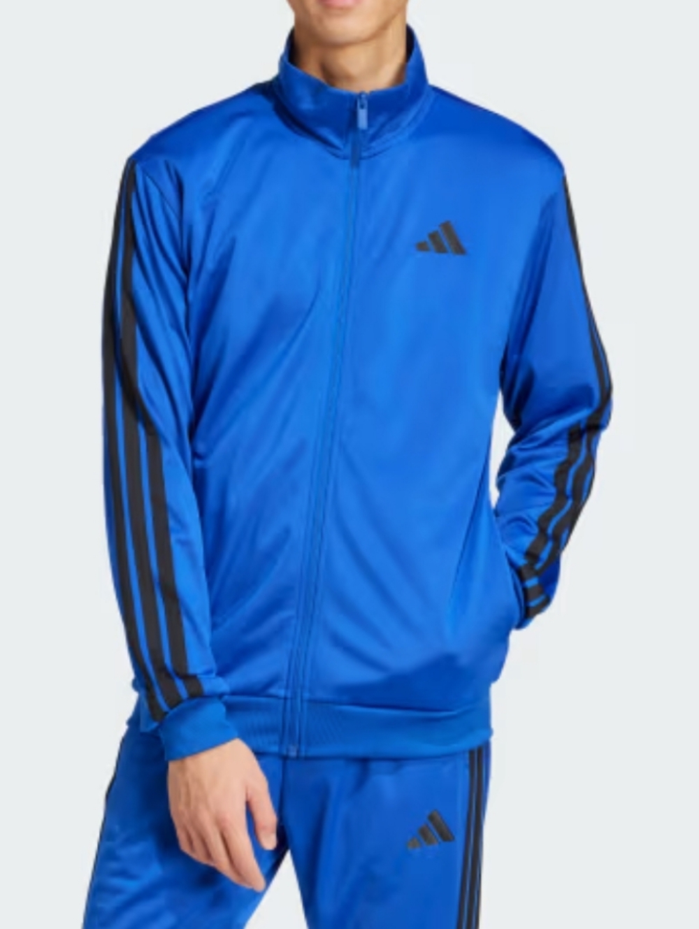 NWT $55 Mens Adidas Track Jacket Blue Size Medium Tall